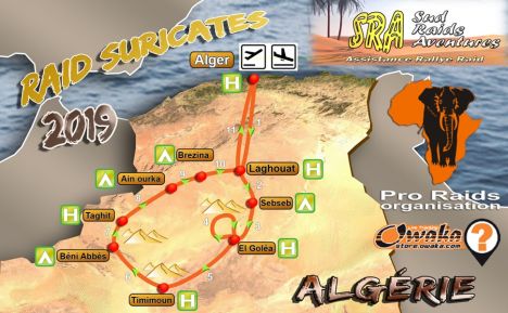 Raid Suricate 2019 en Algérie - Les inscriptions sont ouvertes Carte-raid-2e-version