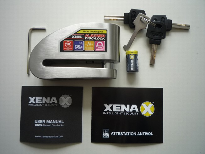 Bloque disque Alarme XENA XN15 SRA antivol acier inox 