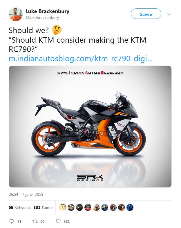 Une KTM RC 790 en approche AcidMoto.ch le site suisse de l information moto