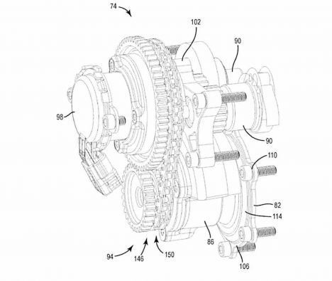 Calage variable et balancier d'équilibrage pour Harley-Davidson Harley-davidson-engine-balancer-patent-fig12_0