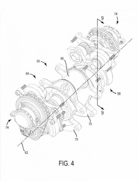 Calage variable et balancier d'équilibrage pour Harley-Davidson Harley-davidson-engine-balancer-patent-fig4_0