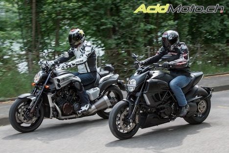 Ducati Diavel versus Yamaha V-Max - Les chevaux sauvages sont lâchés