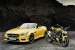 Ducati Streetfighter « Yellow » 848 et Mercedes-Benz SLK55 AMG