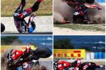 Nolan nous montre le casque de Checa après le crash de Phillip Island